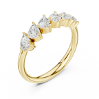 18K White Gold Five-Stone Pear Cut Diamond Wedding Band