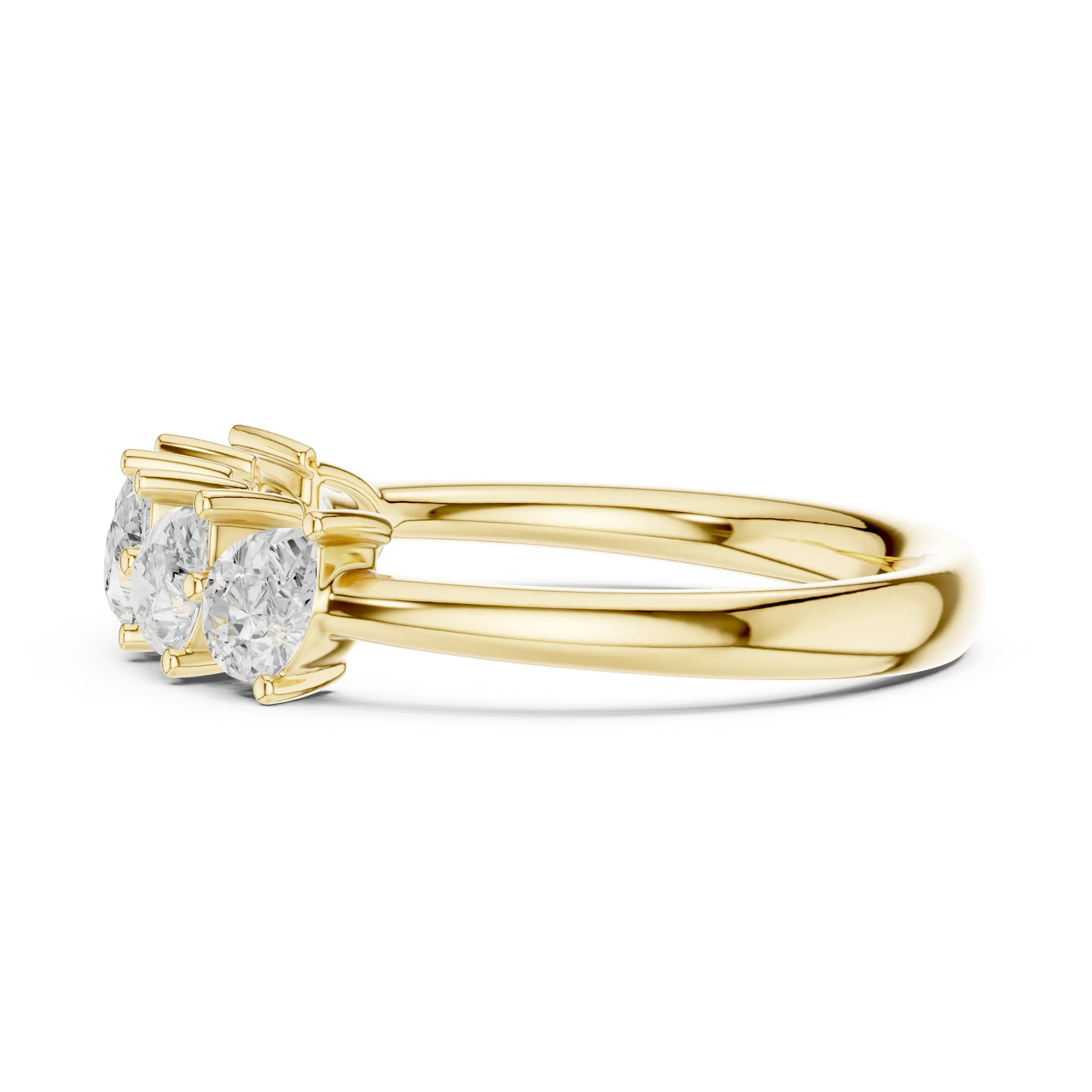 18K White Gold Five-Stone Pear Cut Diamond Wedding Band