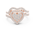 14K White Gold Heart Shaped Diamond Cluster Halo Engagement Ring