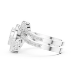 14K White Gold Heart Shaped Diamond Cluster Halo Engagement Ring