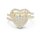 14K White Gold Heart Shaped Diamond Cluster Halo Engagement Ring