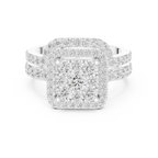 14K Rose Gold Princess-Cut Diamond Composite Halo Engagement Ring