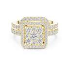 14K Rose Gold Princess-Cut Diamond Composite Halo Engagement Ring