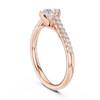 18K Rose Gold Pear-Cut Pavé Diamond Engagement Ring