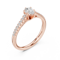 18K Rose Gold Pear-Cut Pavé Diamond Engagement Ring