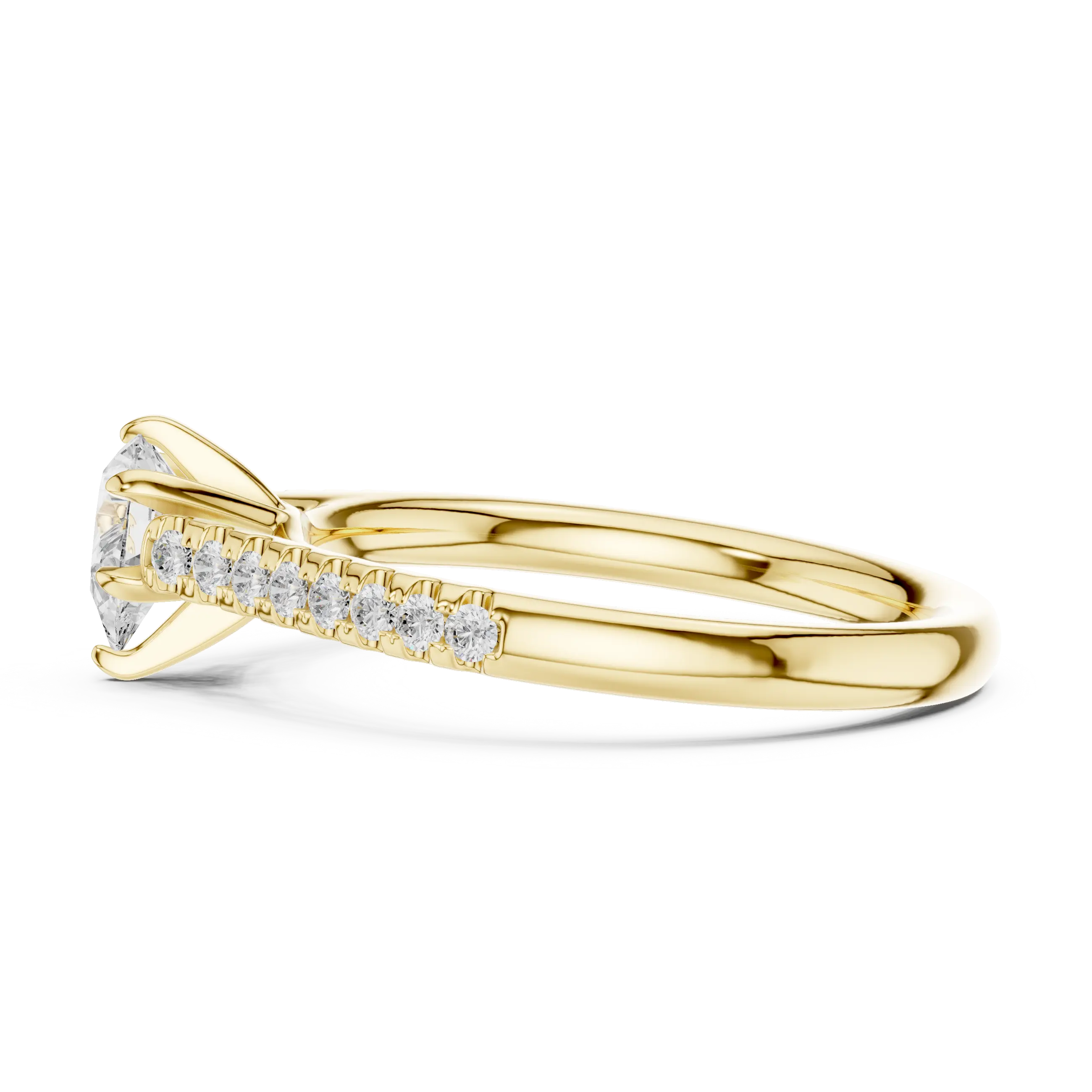 18K Rose Gold Pear-Cut Pavé Diamond Engagement Ring