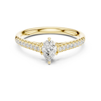 18K Rose Gold Pear-Cut Pavé Diamond Engagement Ring