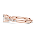 Emerald-Cut Radiant Diamond Engagement Ring in 14k Rose Gold Pavé
