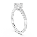 Emerald-Cut Radiant Diamond Engagement Ring in 14k Rose Gold Pavé