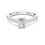 Emerald-Cut Radiant Diamond Engagement Ring in 14k Rose Gold Pavé