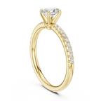 Oval Cut Diamond Engagement Ring in 18k White Gold Pavé Band