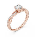 Round Cut Diamond Twisted Infinity Engagement Ring in 10k Rose Gold