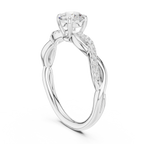 Round Cut Diamond Twisted Infinity Engagement Ring in 10k Rose Gold