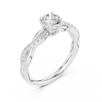 Round Cut Diamond Twisted Infinity Engagement Ring in 10k Rose Gold