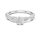 Round Cut Diamond Twisted Infinity Engagement Ring in 10k Rose Gold