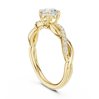 Round Cut Diamond Twisted Infinity Engagement Ring in 10k Rose Gold