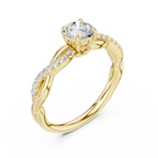 Round Cut Diamond Twisted Infinity Engagement Ring in 10k Rose Gold