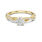 Round Cut Diamond Twisted Infinity Engagement Ring in 10k Rose Gold