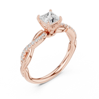 Princess Cut Diamond Twisted Infinity Engagement Ring in 14k White Gold