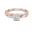 Princess Cut Diamond Twisted Infinity Engagement Ring in 14k White Gold