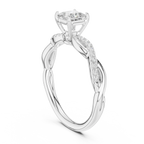 Princess Cut Diamond Twisted Infinity Engagement Ring in 14k White Gold