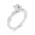 Princess Cut Diamond Twisted Infinity Engagement Ring in 14k White Gold