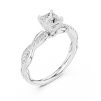 Princess Cut Diamond Twisted Infinity Engagement Ring in 14k White Gold