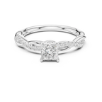 Princess Cut Diamond Twisted Infinity Engagement Ring in 14k White Gold