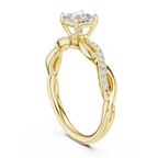 Princess Cut Diamond Twisted Infinity Engagement Ring in 14k White Gold