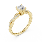 Princess Cut Diamond Twisted Infinity Engagement Ring in 14k White Gold