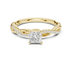 Princess Cut Diamond Twisted Infinity Engagement Ring in 14k White Gold