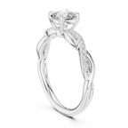 Cushion Cut Moissanite Diamond Twisted Infinity Engagement Ring in 10k Yellow Gold