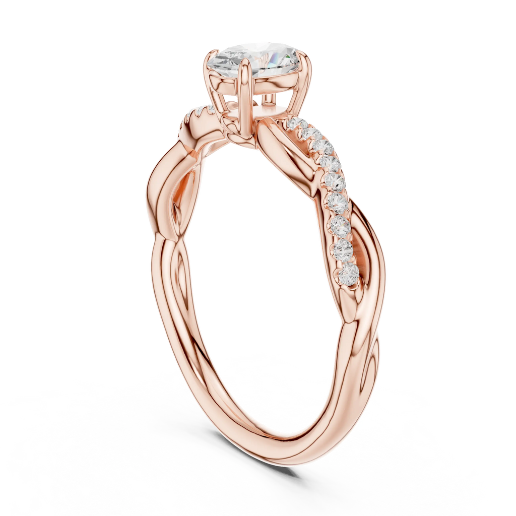 The Serenity Oval Diamond Twisted Vine Engagement Ring in 14k White Gold