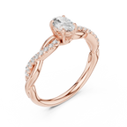 The Serenity Oval Diamond Twisted Vine Engagement Ring in 14k White Gold