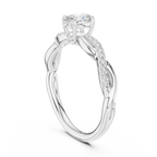 The Serenity Oval Diamond Twisted Vine Engagement Ring in 14k White Gold