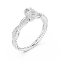 The Serenity Oval Diamond Twisted Vine Engagement Ring in 14k White Gold