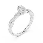 The Serenity Oval Diamond Twisted Vine Engagement Ring in 14k White Gold