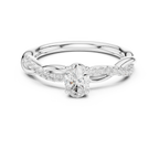 The Serenity Oval Diamond Twisted Vine Engagement Ring in 14k White Gold