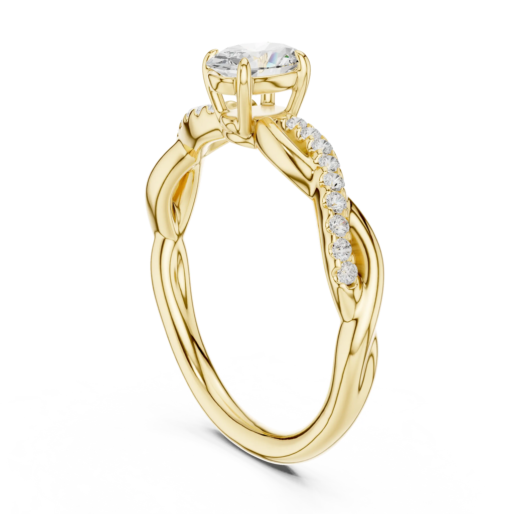 The Serenity Oval Diamond Twisted Vine Engagement Ring in 14k White Gold
