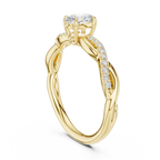 The Serenity Oval Diamond Twisted Vine Engagement Ring in 14k White Gold