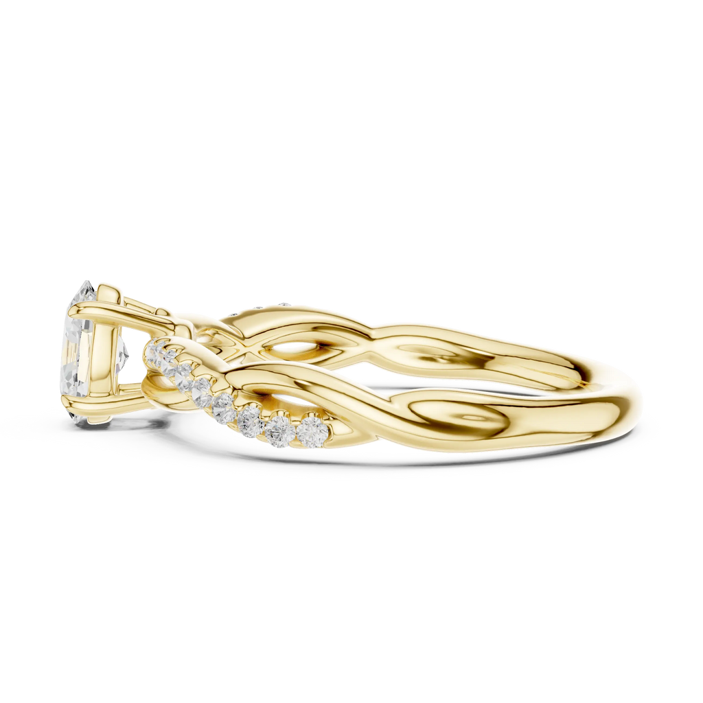The Serenity Oval Diamond Twisted Vine Engagement Ring in 14k White Gold