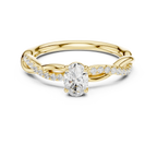 The Serenity Oval Diamond Twisted Vine Engagement Ring in 14k White Gold