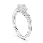 The Aurora Round Diamond Bypass Halo Engagement Ring in 14k Yellow Gold