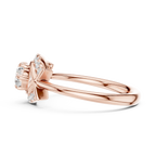 Round Diamond Bypass Ribbon Engagement Ring in 10k White Gold
