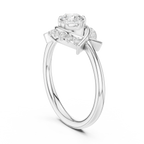 Round Diamond Bypass Ribbon Engagement Ring in 10k White Gold