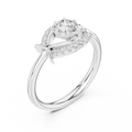 Round Diamond Bypass Ribbon Engagement Ring in 10k White Gold