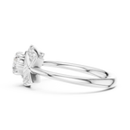 Round Diamond Bypass Ribbon Engagement Ring in 10k White Gold
