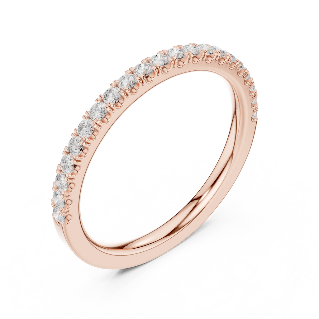 Moissanite Diamond Pavé Anniversary Wedding Band in 14k Yellow Gold