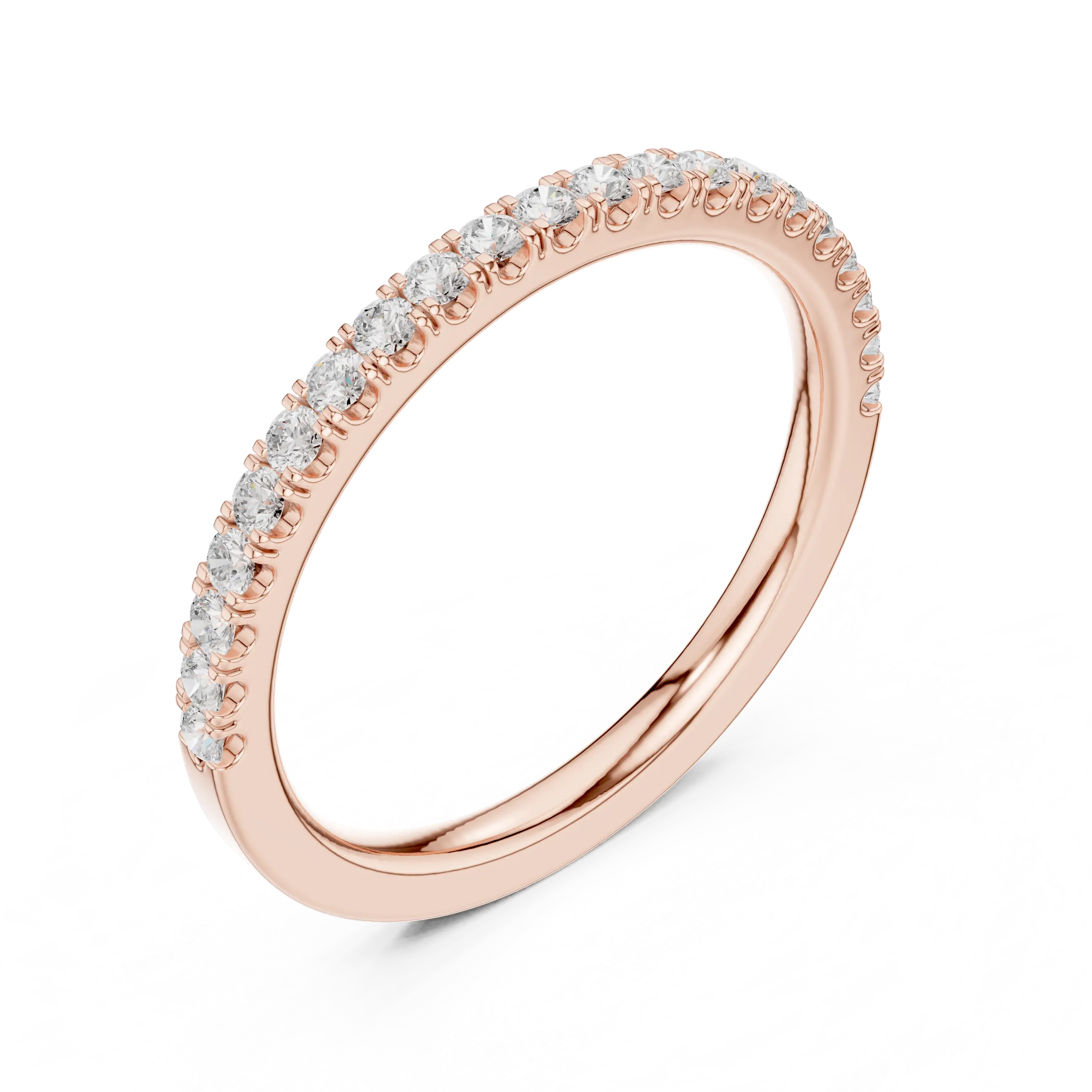 Moissanite Diamond Pavé Anniversary Wedding Band in 14k Yellow Gold