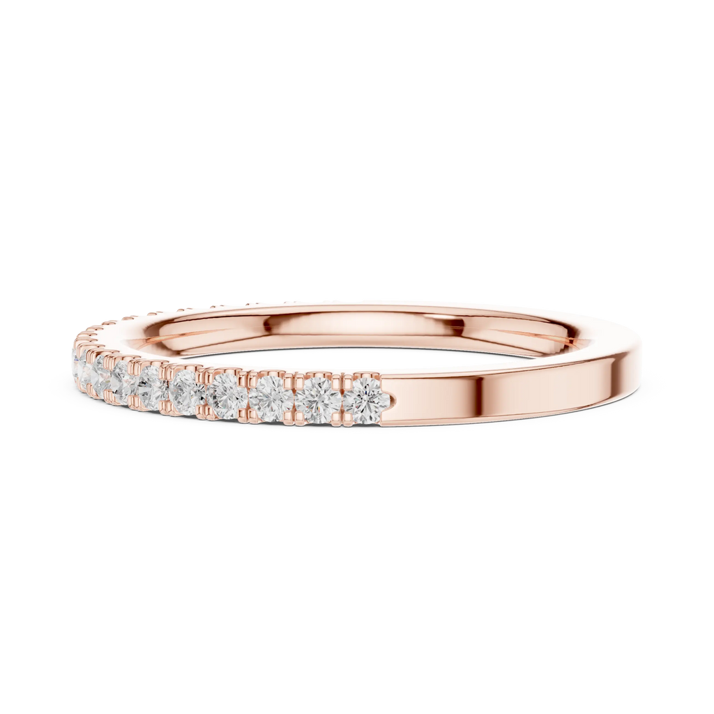 Moissanite Diamond Pavé Anniversary Wedding Band in 14k Yellow Gold